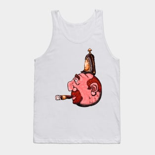 Helmet Wearing Cigar Smoker Tank Top